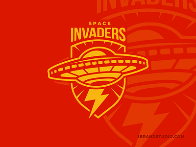 SPACE INVADER 2 badge design emblem free free template freebie logo space ufo vector