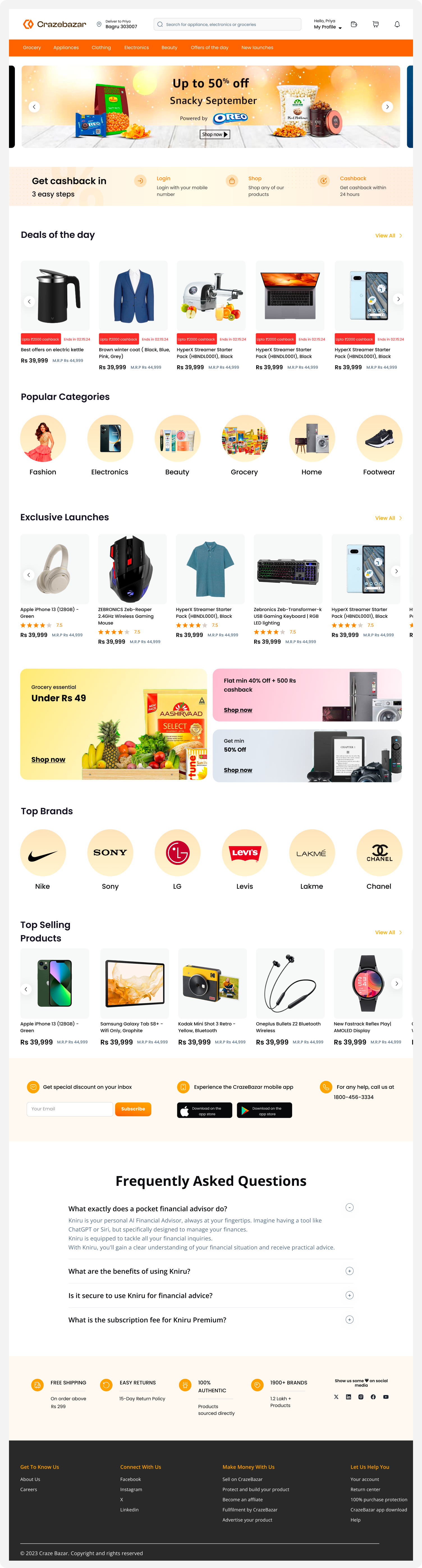 Crazebazaar - All in one product 3d animation branding ecommerce graphic design logo online marketplace responsive design shopping platform ui user experience