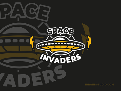 SPACE INVADERS 3 badge design emblem free free template freebie logo space ufo vector