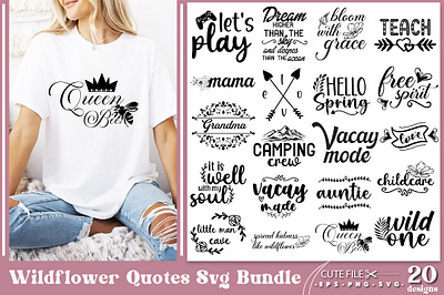 Wildflower Quotes Svg Bundle 3d animation branding graphic design motion graphics ui wildflower quotes svg bundle