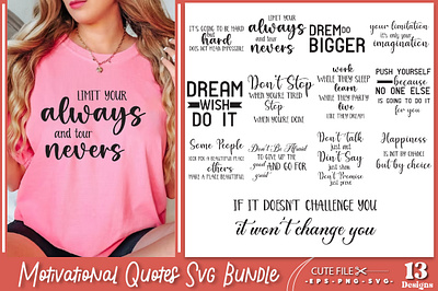 Motivational Quotes Svg Bundle simple quote shirt