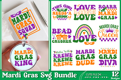 Mardi Gras Svg Bundle 3d animation branding graphic design logo mardi gras svg bundle motion graphics svg