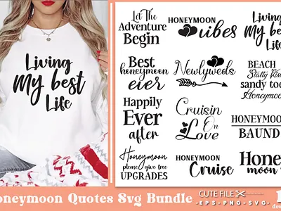 Honeymoon Quotes Svg Bundle 3d animation branding graphic design honeymoon quotes svg bundle motion graphics