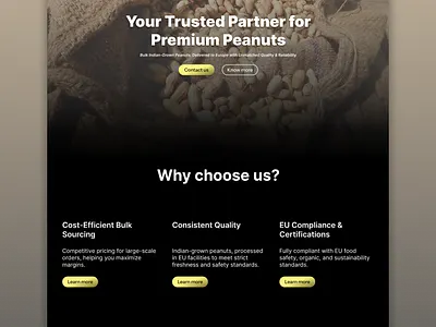 Earth Foods UI - A Peanut Business brand website minimal design modern design mohd ui uiux website ui