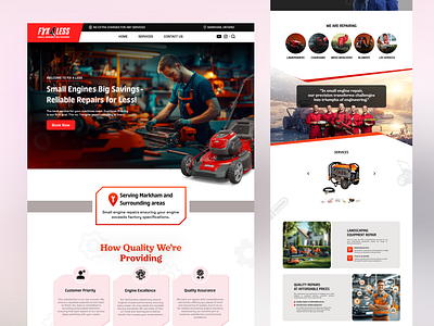 Fix4Less Small Engine Website brand design branding ui ui design ui ux ux ux design