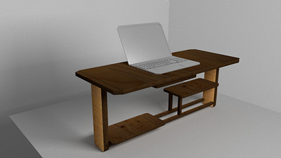 3D Model 3d asset desk laptop maya model table
