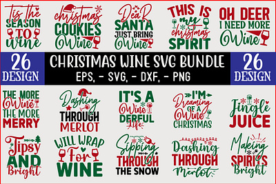 Christmas Wine Design Bundle branding bundle christmas christmas wine graphic design svg t shirt wine christmas