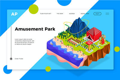 Amusement Park - Banner & Landing Page amusement app banner branding design graphic design illustration landing landing page multipurpose page park ui ui design ux ux design web web development web maintance website