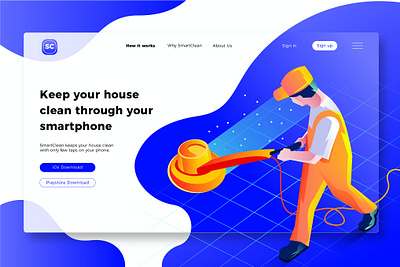 Cleaning & Sanitation - Banner & Landing Page app app template banner branding cleaning design development graphic design illustration landing page sanitation sanitation web services ui ui design ux ux design web webapp website