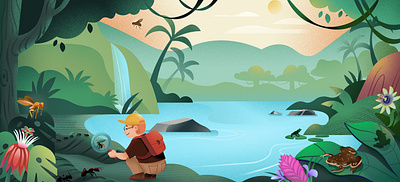 Jungle of Ecuador adobe illustrator adobe photoshop amsterdam branding design ecuador editorial genentech illustration immunology discovery jungle nature