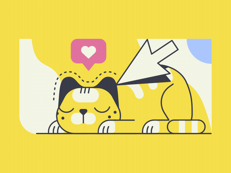 Purrr love animated animation cat cursor illustration kitten kitty like love message motion motion graphics online pet petting purr purring pussycat sleep sleeping