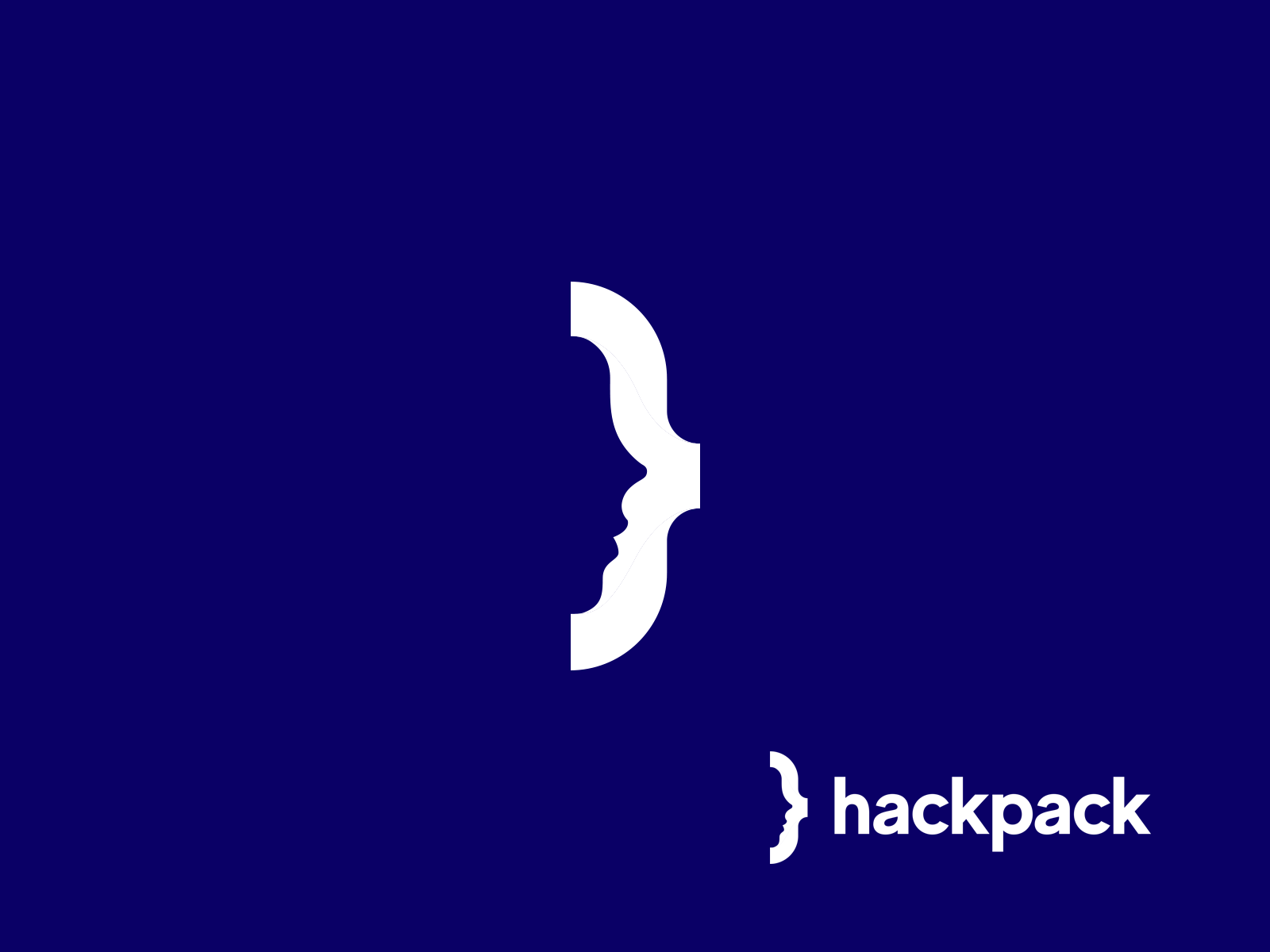 Hackpack logo concept #1 abstract big tech brand identity branding chat coding community face human icon interview logo logomark logotype mark programming software symbol tech technology