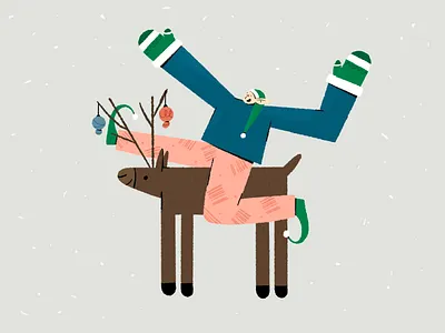 Elfie character characterdesign christmas christmas card clean designart digital2d elf flat character flat illustration flatdesign graphics happiness illustration inspiration minimal reindeer visual graphics webdesignart webillustration