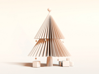 Christmas 2016 - Clay 3d 3d illustration blender c4d christmas christmas tree cinema 4d clay clean cycles festive gift holidays illustration pastel present render tree white xmas