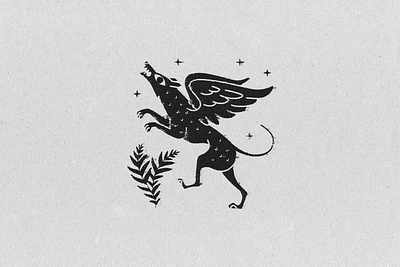 Hainu #02 / Winged dog branding dog fairytale fantasy hainu icon illustration legend logo medieval mystic vector winged wings