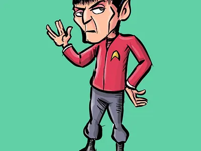Spock from Star Trek cartoon character humour illustration