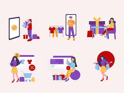 Shopping Illustration Freebies app art design graphic design illust illustration illustration design ui vector vector illustration website