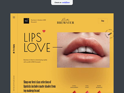 Lips Love Landing on Webflow animation beauty css design development front end halo lab interface nocode product scroll service store ui ux web webflow website