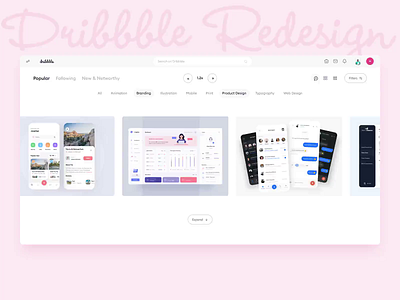 Dribbble Redesign Concept concept design desktop dribbble dribbble redesign exploration innovation interface page redesign template ui ui redesign user experience user interface ux ux redesign website website design