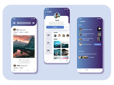 Social Network for Photographers app design figma minimal photography social network ui ux