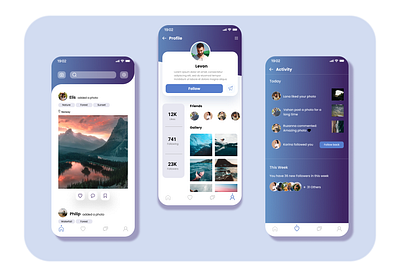 Social Network for Photographers app design figma minimal photography social network ui ux