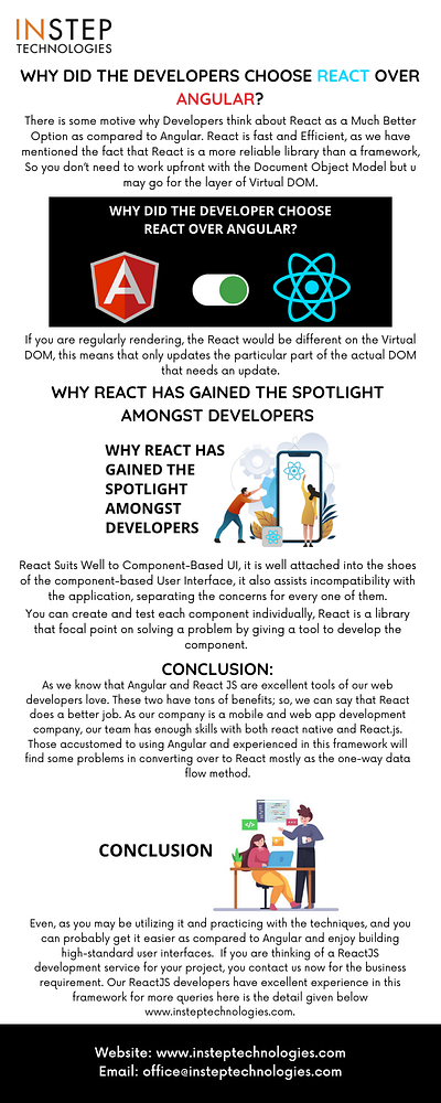 Why did the developers choose React over Angular? branding digital marketing ins insteptechnologies mobile app development web design