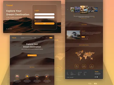 Travel Landing Page Idea branding design graphic design tour guide tourscreen travel ui ux
