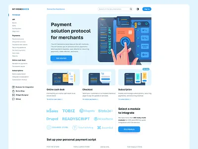 Docs. Homepage api code developer development docs documentation illustration landing page payment payment methods ui webdesign website