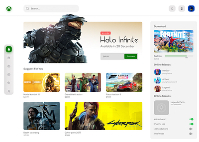 Xbox Ui design branding graphic design ui