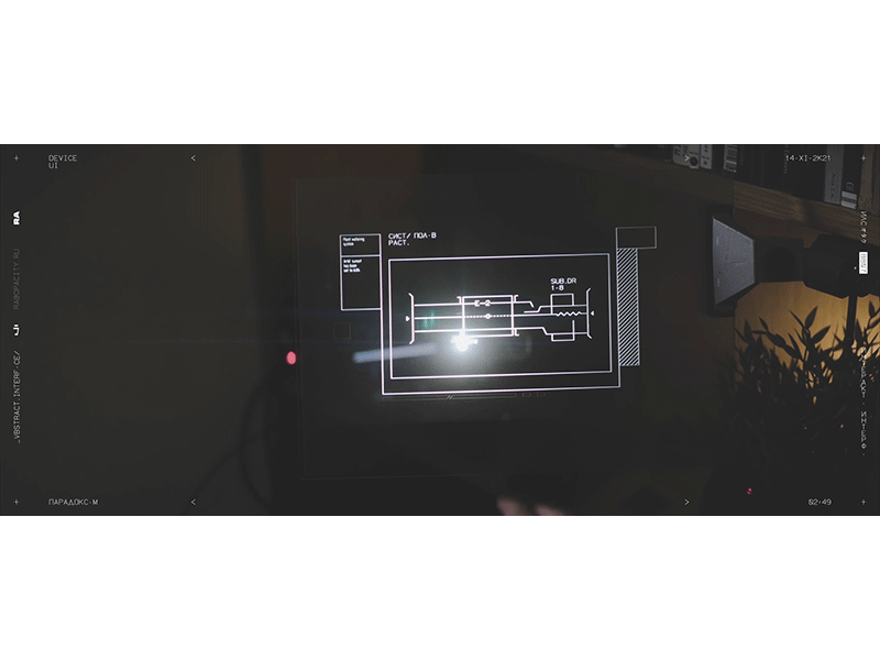 Device UI / Парадокс-М abstract art device fui glass high tech hologram hud installation interactive iot motion graphics multitouch sci fi type typography ui ux