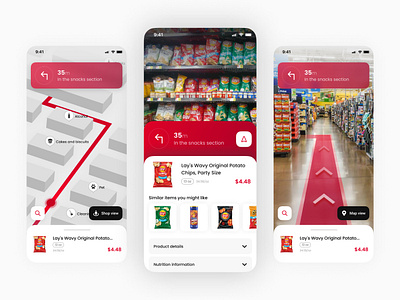 Shop Map Concept app ar design gps location map mobile store supermarket ui ux vr