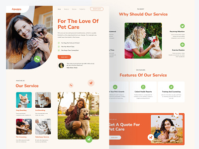 Apuppy - Pet Care & Veterinary Landing Page illustrator