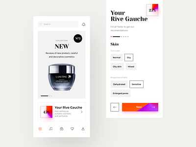 Rive Gauche App app beauty cosmetic design studio ecommerce interaction mobile mobile app perfume shop store ui ux