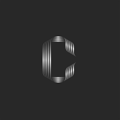 Letter C design 3d logo branding c letter c logo c monogram design emblem illustration letter design linear art lines logo logo design metal gradient metal letter shape striped shape typography vector