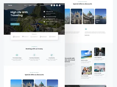 Travia - Adventure Travel & Tourism landing Page illustrator