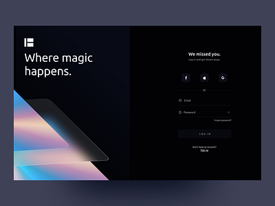 Web App for Creatives 3d app app design black dark mode dark theme desktop gradient hologram holographic ui ui design uidesign uiux ux web web app