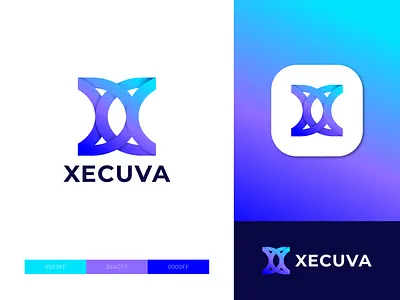 Xecuva | X Letter | Modern Abstract | Logo Mark 3d a b c d e f g h i g k l m n abstract logo apps icon b c f h i j k m p q r u v w y z blue x logo brand identity branding creative logo gradient logo graphic design letter mark monogram logo logomark modern logo o p q r s t u v w x y z x letter logo x letter monogram xecuva