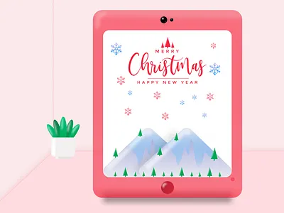 3D Christmas Snowfall Illustration in Figma design hire me illustration
