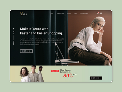 ZARA-Fashion Website concept design ui ux