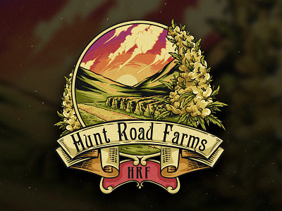 Hunt Road Farms badge badge logo brand design branding cannabis cannabiscomunity design farm farmer farmlogo hand drawing hand drawn illustration logo logo design nick studio old school retro logo vintage vintage logo