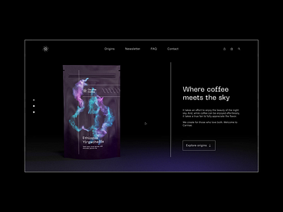 Carinae Coffee landing page animated ui animation brand identity branding clean homepage clean landing page homepage minimalist motion graphics ui visual identity web design website