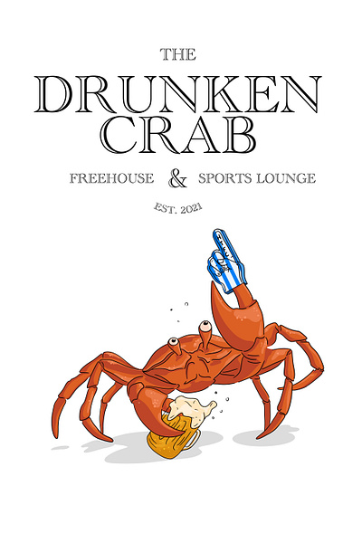 Drunken Crab beer crab drawing drunk drunk crab illustration seaside sketch