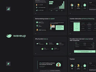 Investor Deck example business presentation dark theme finance fintech fund investments investor deck keynote presentation pitch deck powerpoint presentation design