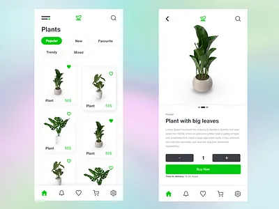 Plants Shop - Mobile Design adobe xd design online shop online store shop ui uiux design
