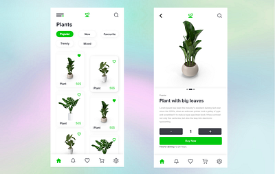 Plants Shop - Mobile Design adobe xd design online shop online store shop ui uiux design