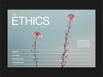 Ethics Page With List Arrangement graphic design layout typography ui web design website website layout