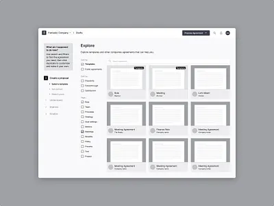 Murmur — Working agreements tool wireframes agreements clean design digital product explorations greyscale hi fi lo fi minimal murmur prototype ui user experience ux wfs wireframe wireframes wireframing z1 z1 digital studio
