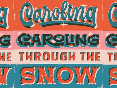 Caroling christmas hand lettered lettering vintage