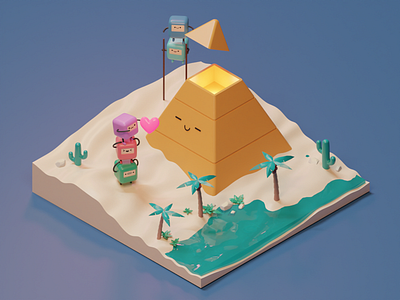 EMPATHY blender blender3dart discovery empathy kawaii low poly lowpoly lowpolyart pyramid ux uxdesign