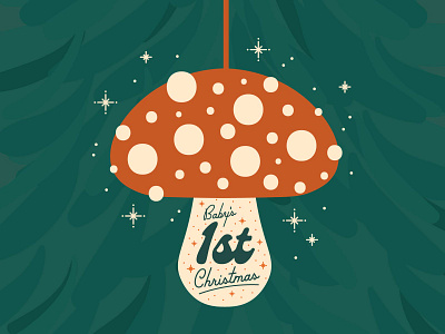 Baby's First Christmas christmas decorations illustration mushroom ornament